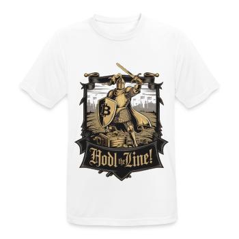 Hodl The Line! - Men's Breathable T-Shirt - white - Front - AI Model Male 185 dark (185cm)