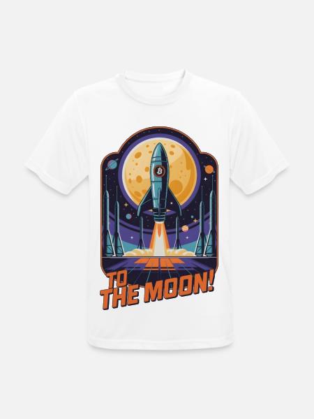 Zum Mond - Männer T-Shirt atmungsaktiv - Weiß