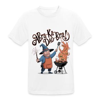 AbraKa-Dad-Bra! - Men's Breathable T-Shirt - white - Front - AI Model Male 185 dark (185cm)