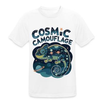 Cosmic Camouflage - Men's Breathable T-Shirt - white - Front - AI Model Male 185 dark (185cm)