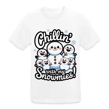 Chillin' With My Snowmies! - Men's Breathable T-Shirt - white - Front - AI Model Male 185 dark (185cm)