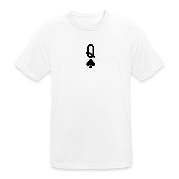 Carte à jouer au poker - Spades Lady - T-shirt respirant Homme - blanc - Devant - AI Model Male 185 dark (185cm)
