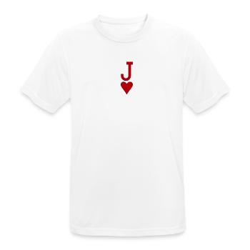 Poker Spielkarte - Herz Bube - Männer T-Shirt atmungsaktiv - Weiß - Vorne - AI Model Male 185 dark (185cm)