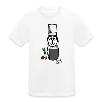 Koch ScHoF - Männer T-Shirt atmungsaktiv - Weiß - Vorne - AI Model Male 185 dark (185cm)