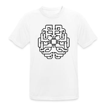 électricien électricien électronique électrique profession tension CPU - T-shirt respirant Homme - blanc - Devant - AI Model Male 185 dark (185cm)