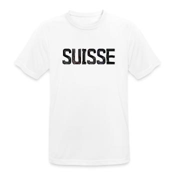 SUISSE. PAYS - T-shirt respirant Homme - blanc - Devant - AI Model Male 185 dark (185cm)