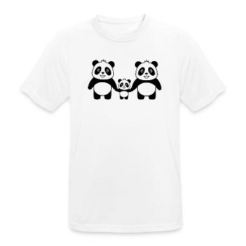 Pandas Family - 2 Eltern, 1 Kind - Männer T-Shirt atmungsaktiv - Weiß - Vorne - AI Model Male 185 dark (185cm)