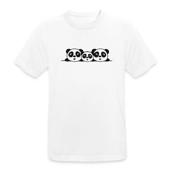 Familie Pandas 2 Eltern 1 Kind - Männer T-Shirt atmungsaktiv - Weiß - Vorne - AI Model Male 185 dark (185cm)