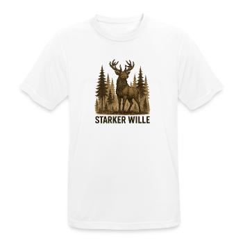 Strong will - Men's Breathable T-Shirt - white - Front - AI Model Male 185 dark (185cm)