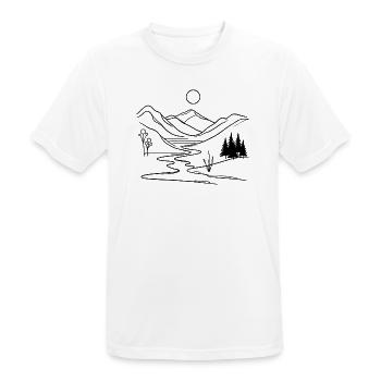 Évasion à Mystic Mountain - T-shirt respirant Homme - blanc - Devant - AI Model Male 185 dark (185cm)