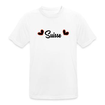 SCHWEIZ. LAND. GENF. SCHWEIZ. HUMOR. LAND - Männer T-Shirt atmungsaktiv - Weiß - Vorne - AI Model Male 185 dark (185cm)