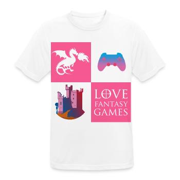 Jeu de dragon fantastique - T-shirt respirant Homme - blanc - Devant - AI Model Male 185 dark (185cm)