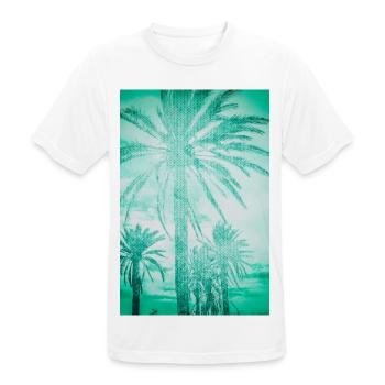 Mintteal Palm Tree Panorama - Men's Breathable T-Shirt - white - Front - AI Model Male 185 dark (185cm)