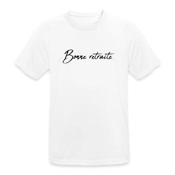 RETRAITE. RETRAITE. RETRAITEE. BONNE RETRAITE - T-shirt respirant Homme - blanc - Devant - AI Model Male 185 dark (185cm)