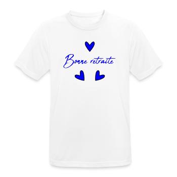 RETRAITE. RETRAITE. RETRAITEE. BONNE RETRAITE - T-shirt respirant Homme - blanc - Devant - AI Model Male 185 dark (185cm)