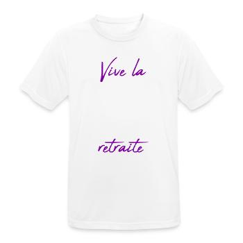 RETRAITE. RETRAITE. RETRAITEE. BONNE RETRAITE - T-shirt respirant Homme - blanc - Devant - AI Model Male 185 dark (185cm)
