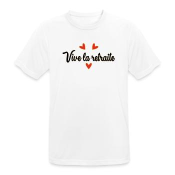 RETIREMENT. HAPPY RETIREMENT. HAPPY RETIREMENT - Men's Breathable T-Shirt - white - Front - AI Model Male 185 dark (185cm)