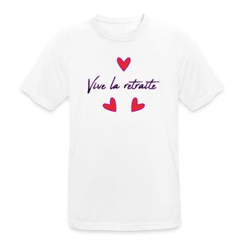 RETIREMENT. HAPPY RETIREMENT. HAPPY RETIREMENT - Men's Breathable T-Shirt - white - Front - AI Model Male 185 dark (185cm)