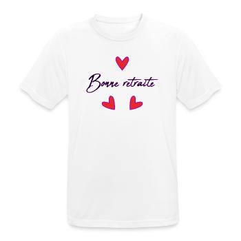 RETIREMENT. RETIREMENT. RETIRED. RETIREMENT - Men's Breathable T-Shirt - white - Front - AI Model Male 185 dark (185cm)