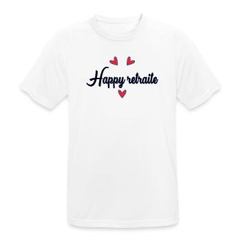 RETRAITE. RETRAITE. RETRAITEE. BONNE RETRAITE - T-shirt respirant Homme - blanc - Devant - AI Model Male 185 dark (185cm)