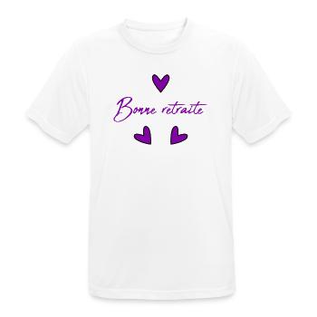 RETRAITE. RETRAITE. RETRAITEE. BONNE RETRAITE - T-shirt respirant Homme - blanc - Devant - AI Model Male 185 dark (185cm)