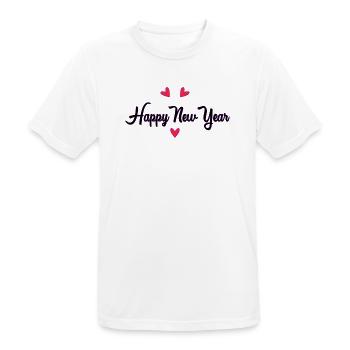 HAPPY NEW YEAR. NEW YEAR'S EVE. BEST WISHES - Men's Breathable T-Shirt - white - Front - AI Model Male 185 dark (185cm)