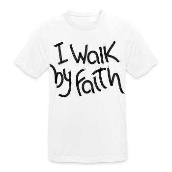 Ich gehe am Glauben vorbei - Männer T-Shirt atmungsaktiv - Weiß - Vorne - AI Model Male 185 dark (185cm)