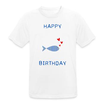 ALLES GUTE ZUM GEBURTSTAG. JAHRESTAG. - Männer T-Shirt atmungsaktiv - Weiß - Vorne - AI Model Male 185 dark (185cm)