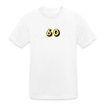 60. 60 JAHRE. 60-JÄHRIGES JUBILÄUM. 60. GEBURTSTAG. - Männer T-Shirt atmungsaktiv - Weiß - Vorne - AI Model Male 185 dark (185cm)