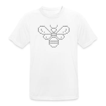 Kreuzstich BIENE schwarz - Männer T-Shirt atmungsaktiv - Weiß - Vorne - AI Model Male 185 dark (185cm)