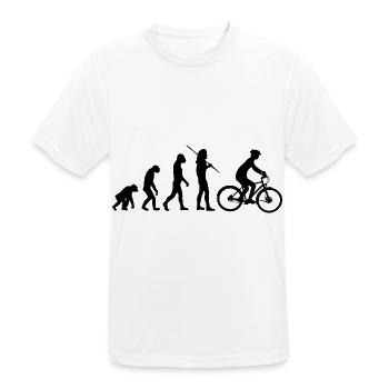 Evolution Radfahrer - Vom Affen zum Fahrrad - Männer T-Shirt atmungsaktiv - Weiß - Vorne - AI Model Male 185 dark (185cm)