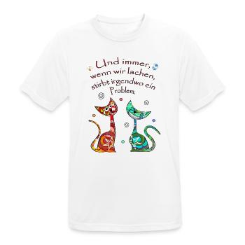 Katzen - Männer T-Shirt atmungsaktiv - Weiß - Vorne - AI Model Male 185 dark (185cm)