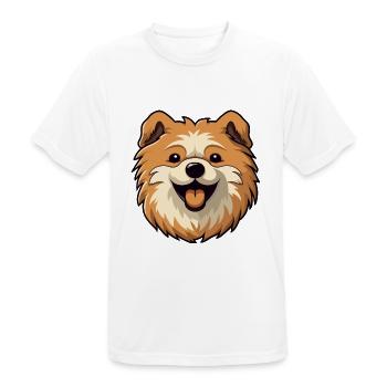 Keeshonden Hunderasse Aquarell Karikatur Kawaii Cli - Männer T-Shirt atmungsaktiv - Weiß - Vorne - AI Model Male 185 dark (185cm)