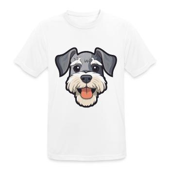 Miniatur Schnauzer Hund Rasse Aquarell Cartoon K - Männer T-Shirt atmungsaktiv - Weiß - Vorne - AI Model Male 185 dark (185cm)