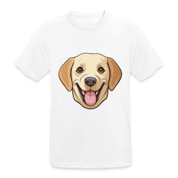 Labrador Retriever Hund Rasse Aquarell Karikatur Ka - Männer T-Shirt atmungsaktiv - Weiß - Vorne - AI Model Male 185 dark (185cm)