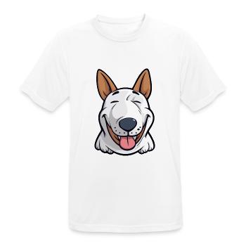 Bullterrier Hunderasse Aquarell Karikatur Kawaii C - Männer T-Shirt atmungsaktiv - Weiß - Vorne - AI Model Male 185 dark (185cm)