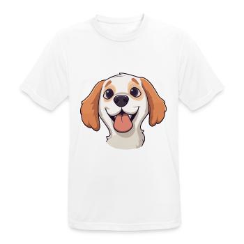 Bouviers Des Flandre Hunderasse Aquarell Karikatur - Männer T-Shirt atmungsaktiv - Weiß - Vorne - AI Model Male 185 dark (185cm)