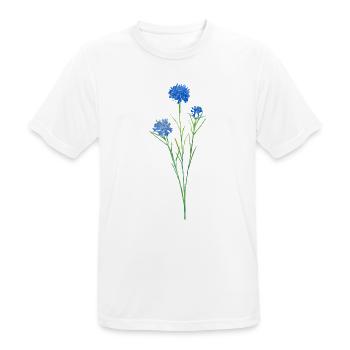Kornblume. - Männer T-Shirt atmungsaktiv - Weiß - Vorne - AI Model Male 185 dark (185cm)
