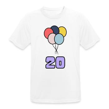 20. 20 JAHRE. 20-JÄHRIGES JUBILÄUM. 20-JÄHRIGES JUBILÄUM. - Männer T-Shirt atmungsaktiv - Weiß - Vorne - AI Model Male 185 dark (185cm)