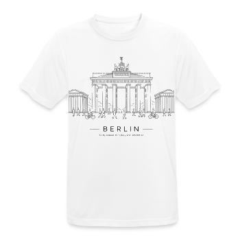 Berliner Brandenburger Tor - Männer T-Shirt atmungsaktiv - Weiß - Vorne - AI Model Male 185 dark (185cm)