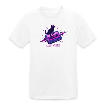 Lofi Vibes Cool Cat Kassette - Männer T-Shirt atmungsaktiv - Weiß - Vorne - AI Model Male 185 dark (185cm)