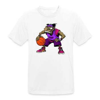 B-Ball Hip-Hop Rap - Männer T-Shirt atmungsaktiv - Weiß - Vorne - AI Model Male 185 dark (185cm)
