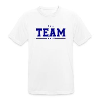 team_1 - Männer T-Shirt atmungsaktiv - Weiß - Vorne - AI Model Male 185 dark (185cm)
