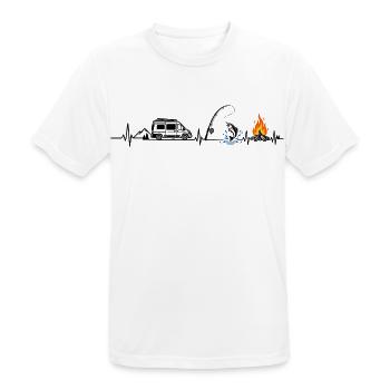 Camping und Angeln - Männer T-Shirt atmungsaktiv - Weiß - Vorne - AI Model Male 185 dark (185cm)