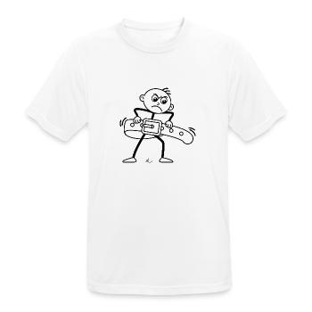 Strichel zieht Gürtel enger: Minimalistischer Witz - Männer T-Shirt atmungsaktiv - Weiß - Vorne - AI Model Male 185 dark (185cm)