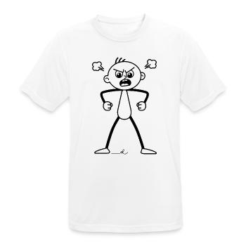 Wütender, erboster Strichel : Totaler Fehlalarm! - Männer T-Shirt atmungsaktiv - Weiß - Vorne - AI Model Male 185 dark (185cm)