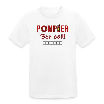 FEUERWEHRMANN GUTES AUGE – FEUERWEHRWACHE-HUMOR - Männer T-Shirt atmungsaktiv - Weiß - Vorne - AI Model Male 185 dark (185cm)