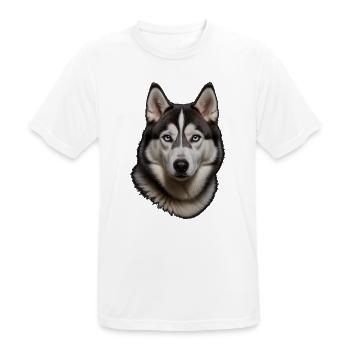 Husky  Porträt - Männer T-Shirt atmungsaktiv - Weiß - Vorne - AI Model Male 185 dark (185cm)