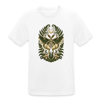 Nachtfalter mit Farn und Mond - Männer T-Shirt atmungsaktiv - Weiß - Vorne - AI Model Male 185 dark (185cm)