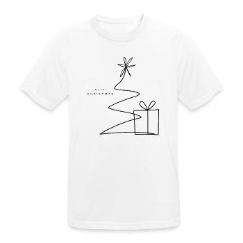 One Line Christmas Tree & Gift - Männer T-Shirt atmungsaktiv - Weiß - Vorne - AI Model Male 185 dark (185cm)